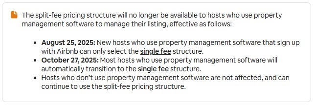 Airbnb split fee